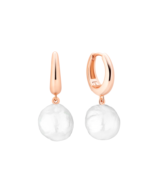 Gilded sterling Silver earrings with Edison pearls