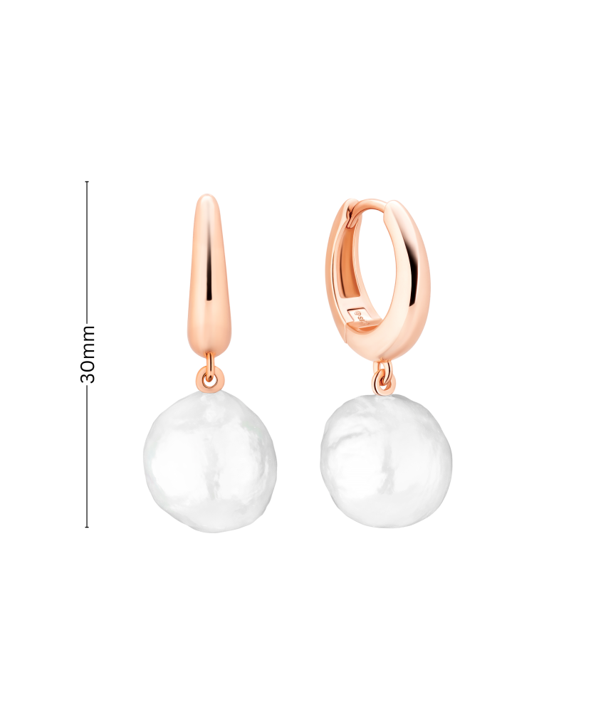 Gilded sterling Silver earrings with Edison pearls