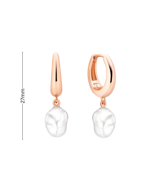 Серьги из позолоченного серебра с жемчугом Кеши