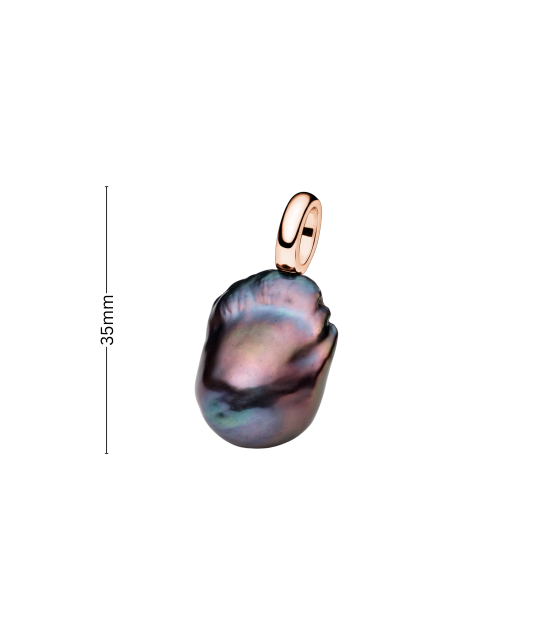 Gilded sterling silver pendant with kasumi pearl