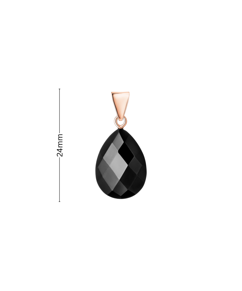 Gilded sterling silver pendant with onyx