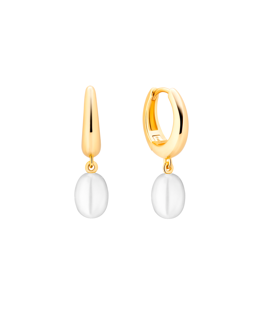 Позолоченные серьги из серебра с жемчугом