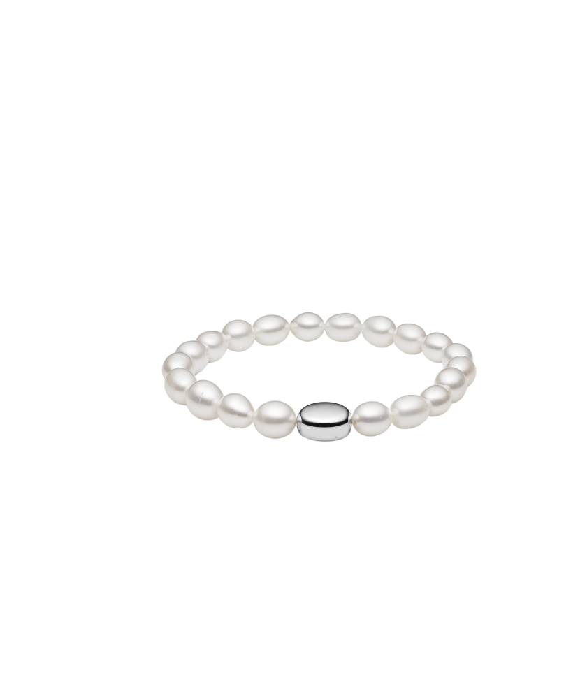 Pearl bracelet with silver