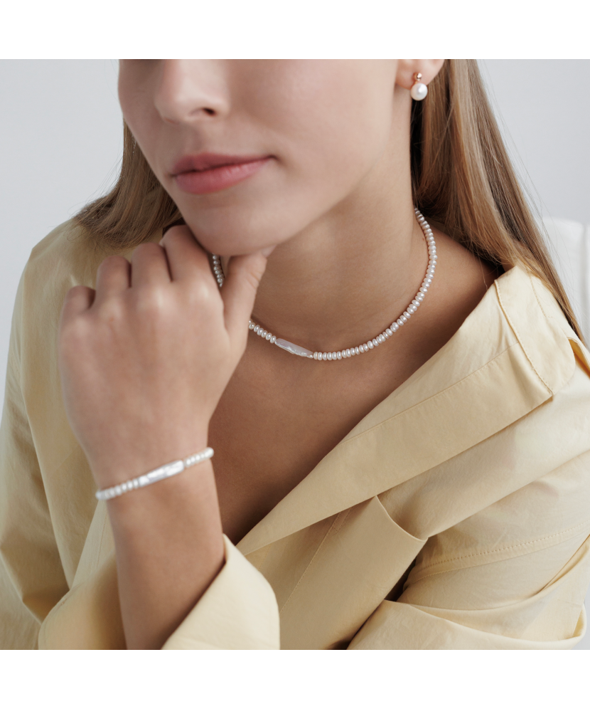 Pearl necklaces with sterling silver