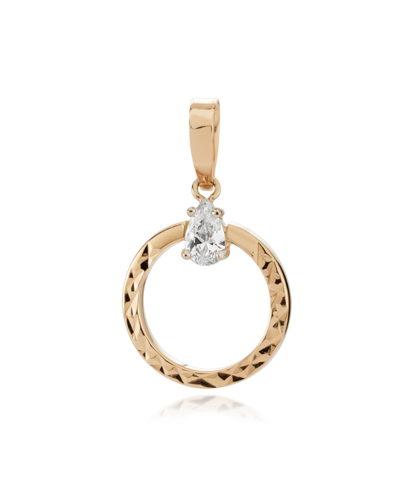 Gold pendant with zirconium