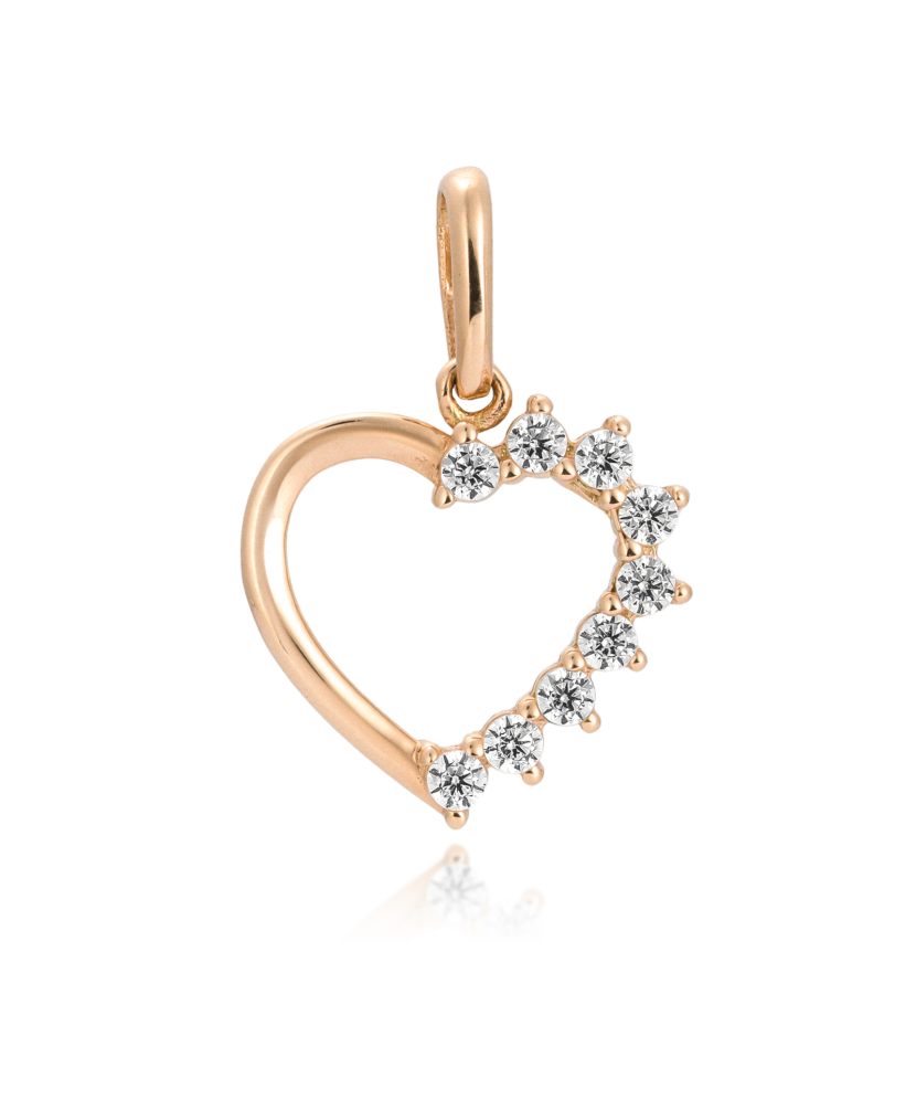 Gold pendant with zircons "cross"