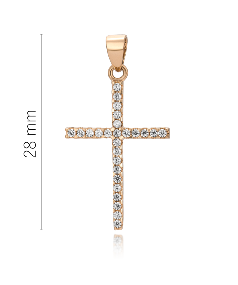 Gold pendant with zircons "cross"