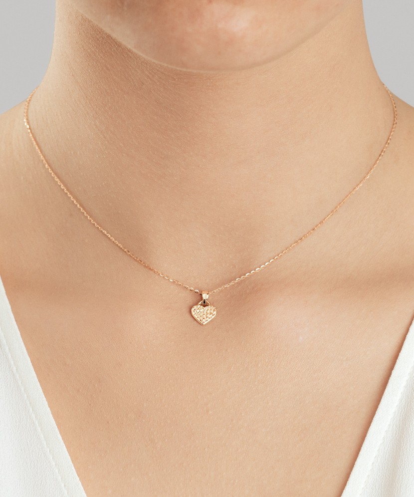 Двусторонняя золотая подвеска "Сердце"