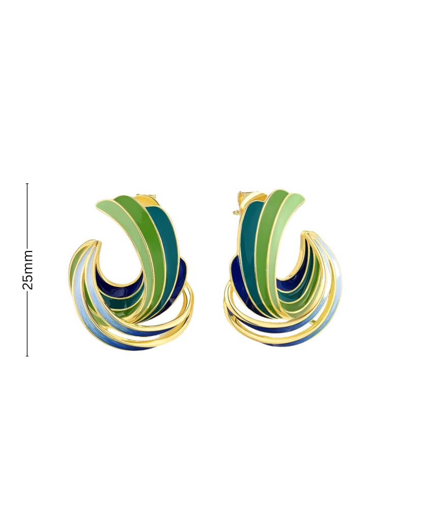 Sterling silver earrings with enamel