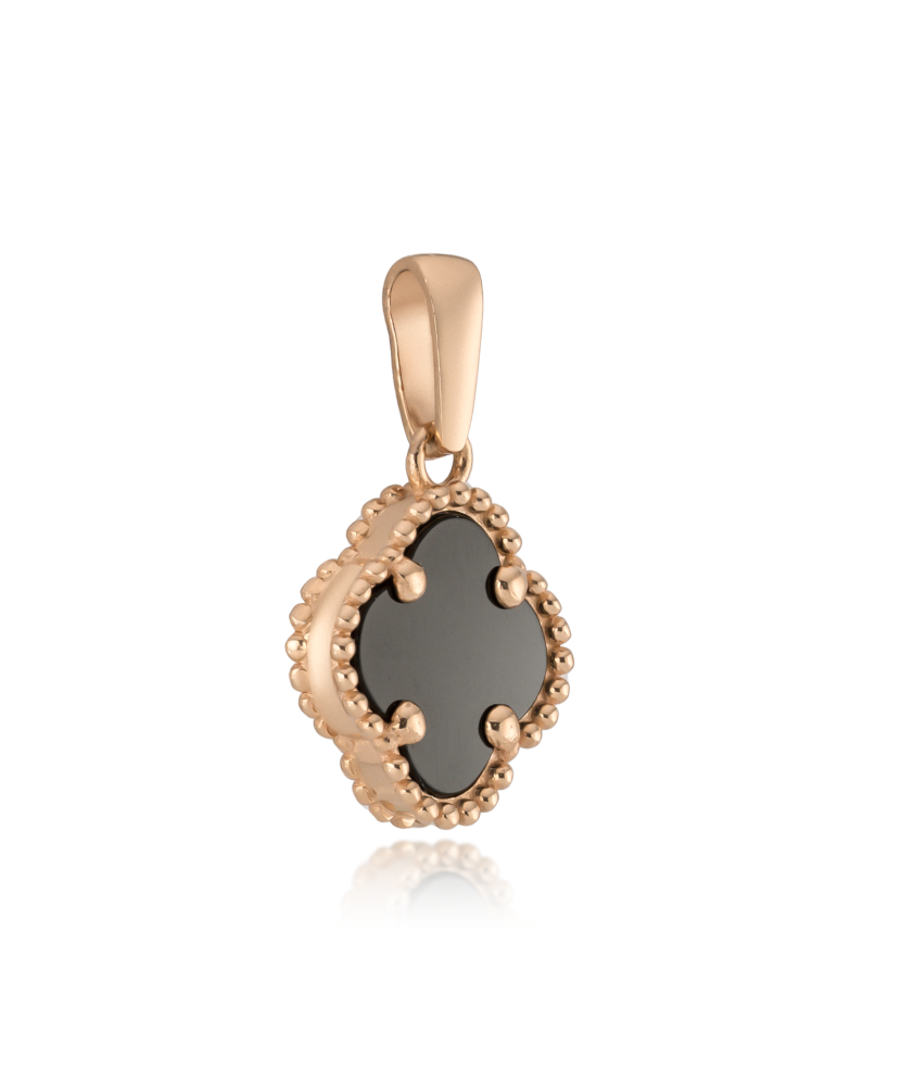 Gold pendant with onyx