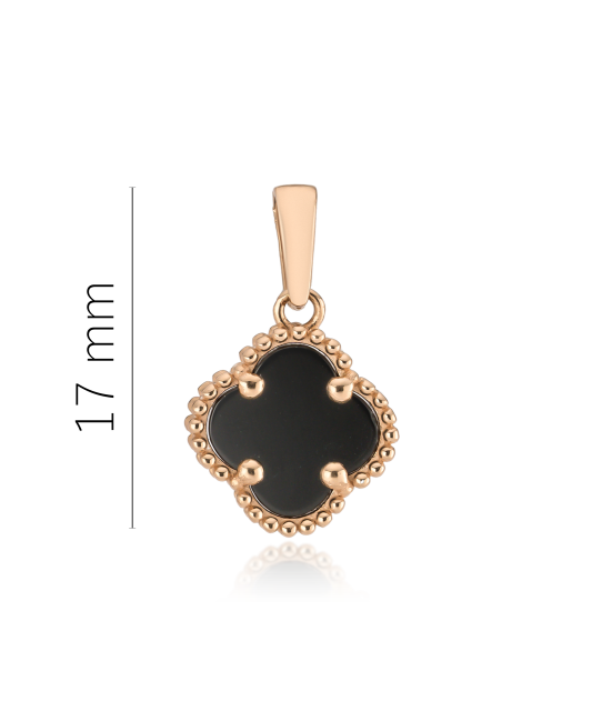 Gold pendant with onyx
