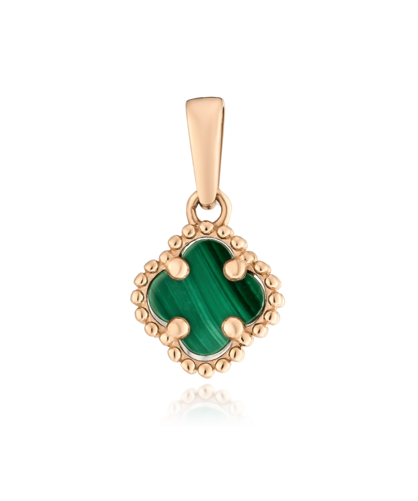 Golden pendant with malachite