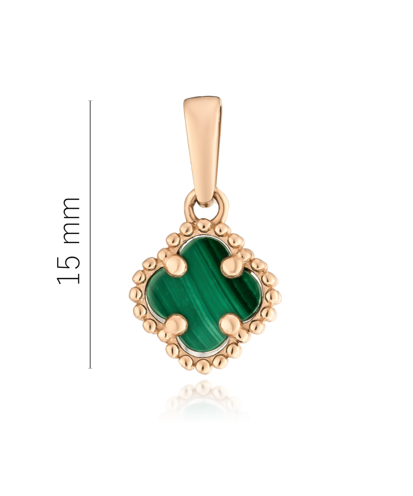 Golden pendant with malachite