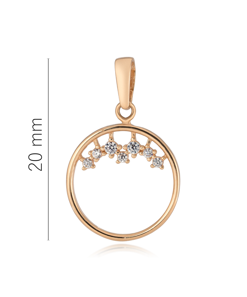 Gold pendant with zircons