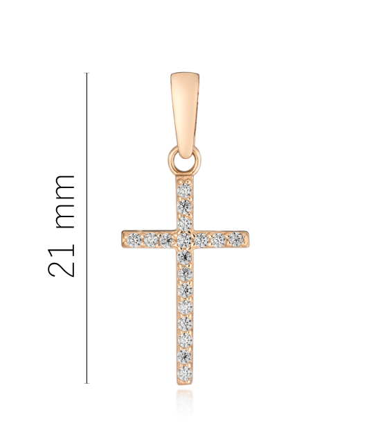 Gold pendant with zircons "cross"