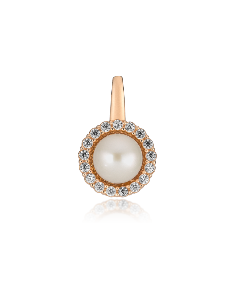 Gold Pearl Pendant and zircons