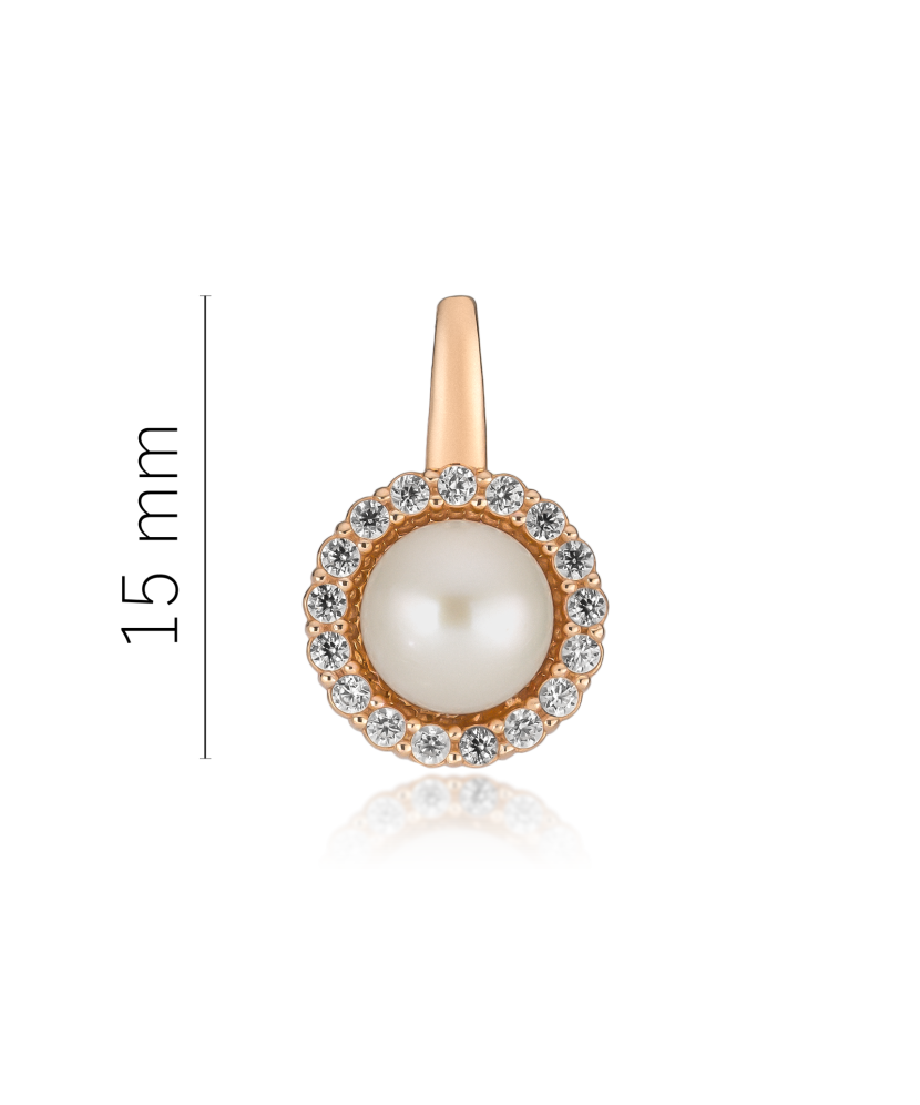 Gold Pearl Pendant and zircons