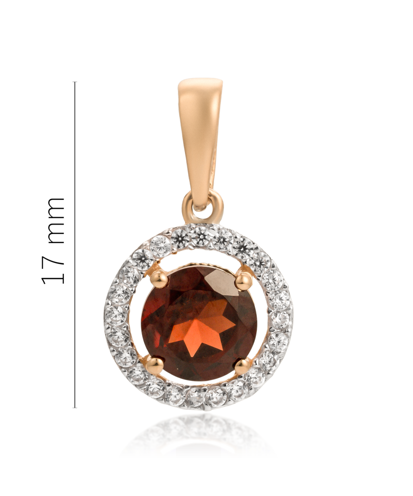 Gold pendant with zircons