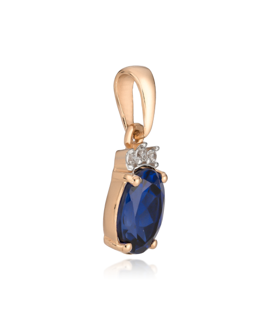 Gold pendant with zircons