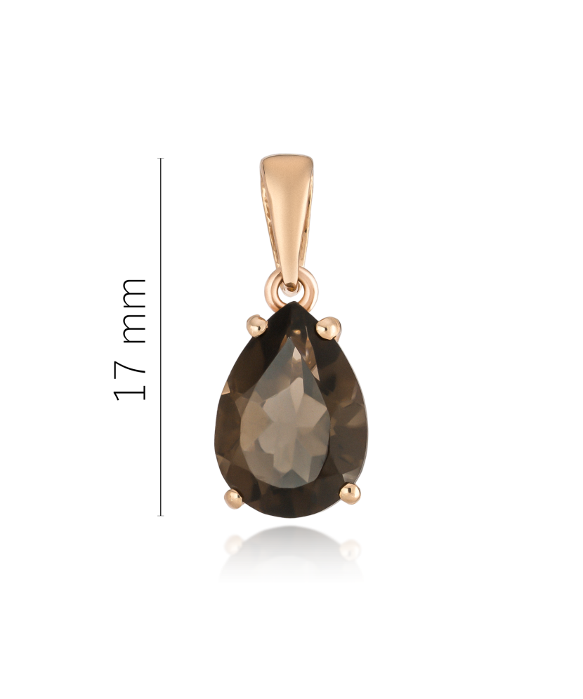 Gold pendant with smoky quartz