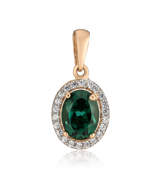 Gold pendant with zircons