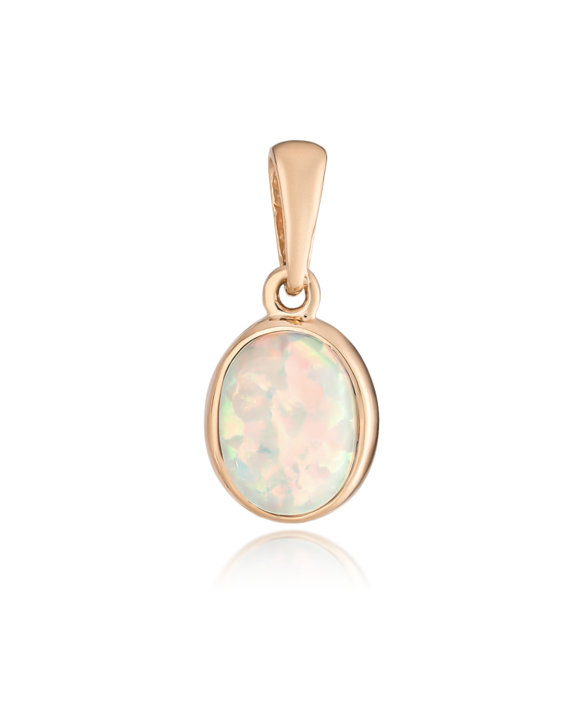 Gold pendant with opal