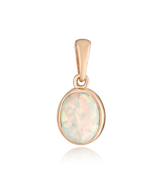 Gold pendant with opal