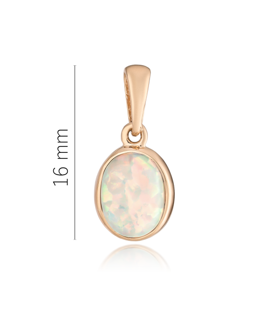 Gold pendant with opal
