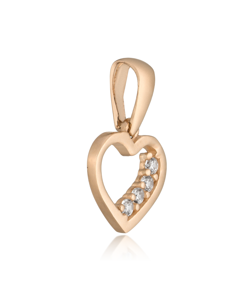 Gold pendant with zircons "heart"