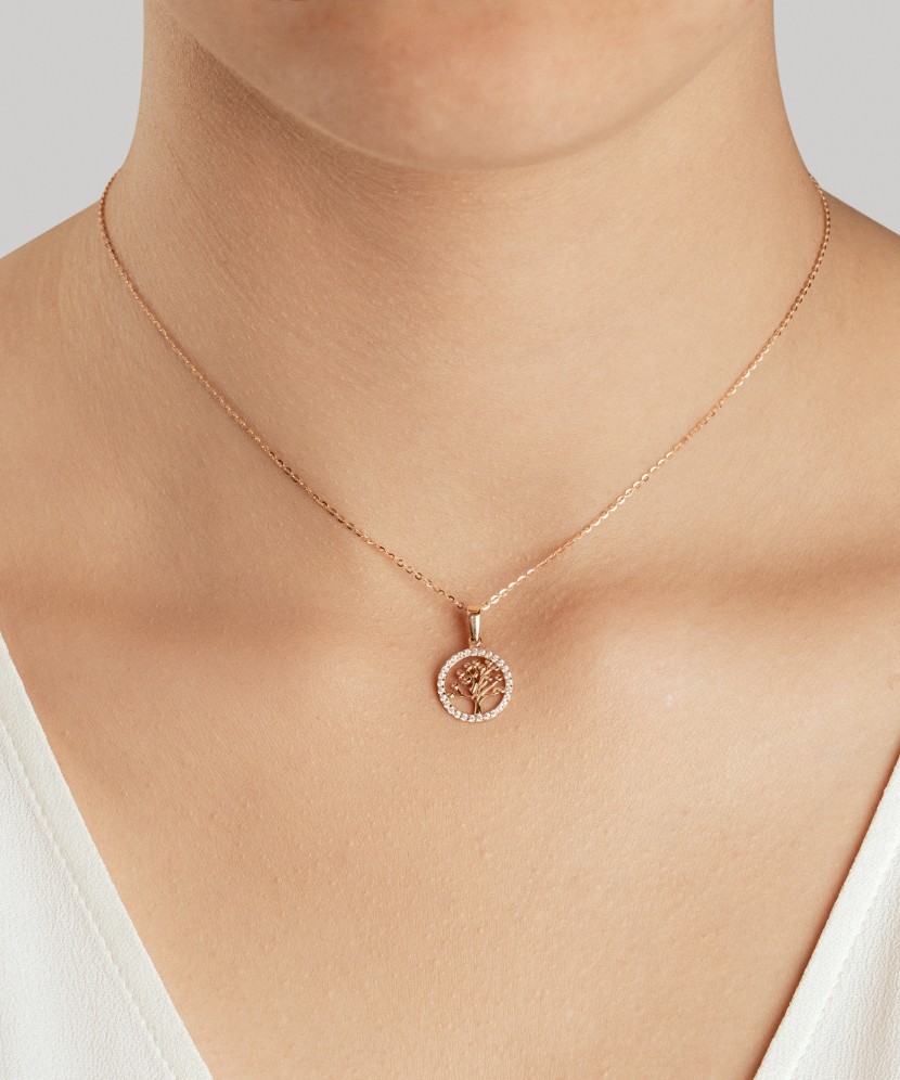 Gold pendant with zircons "Tree of life"