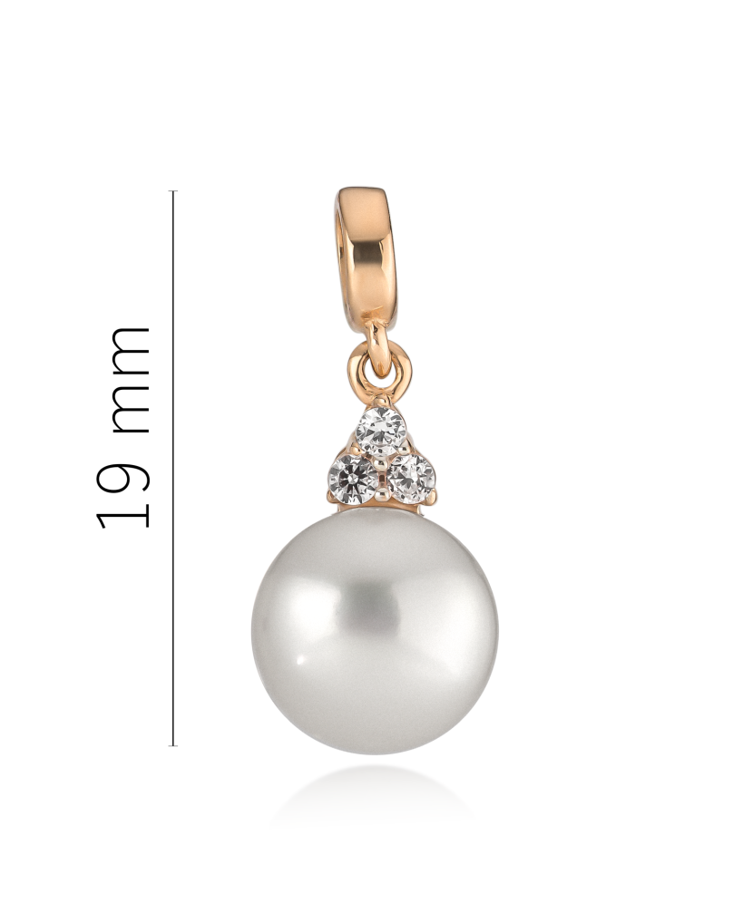 Gold Pearl Pendant and zircons