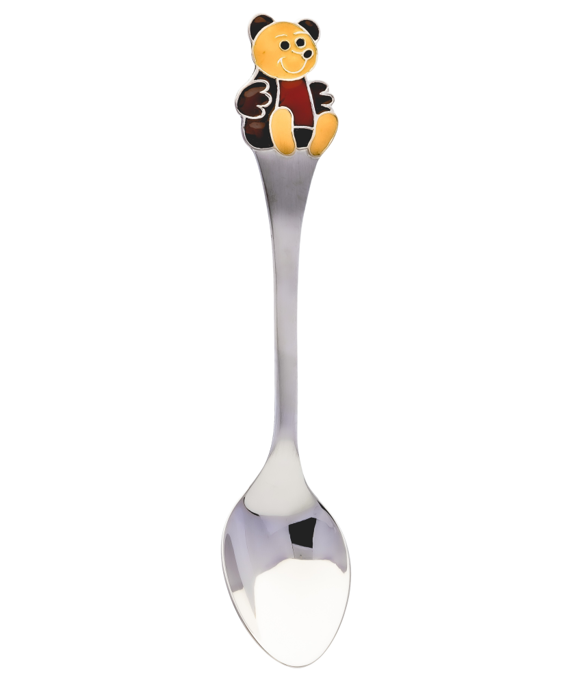 Sterling Silver spoon  with enamel "teddy"