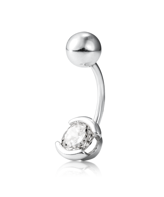 Sterling silver Belly Button Ring with zirconium
