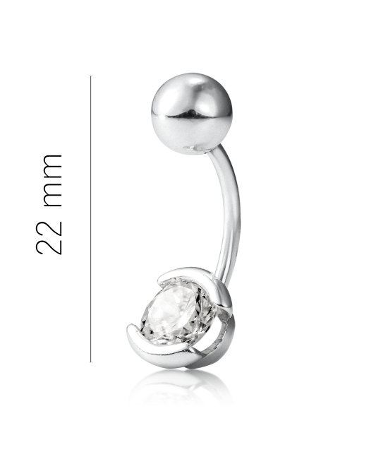 Sterling silver Belly Button Ring with zirconium