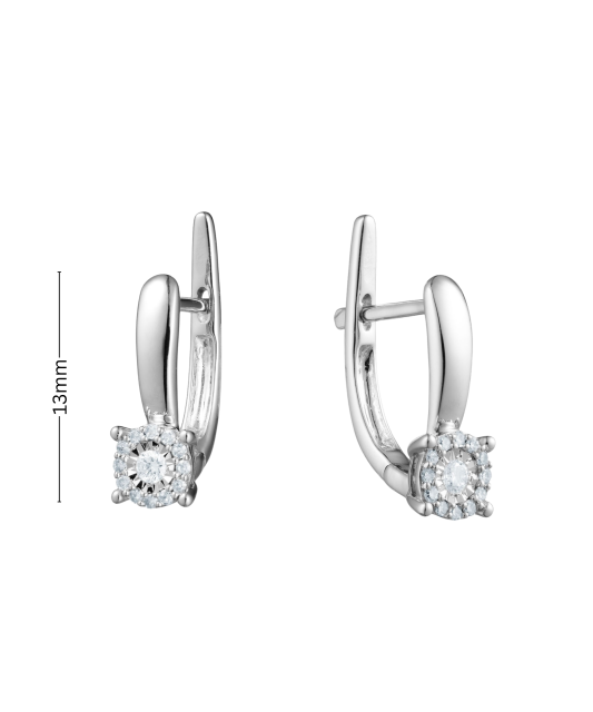 White gold earrings with diamonds