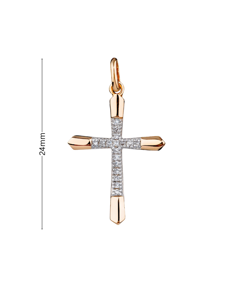 Подвеска из золота с бриллиантами „крест“ Подвеска из золота с бриллиантами „крест“