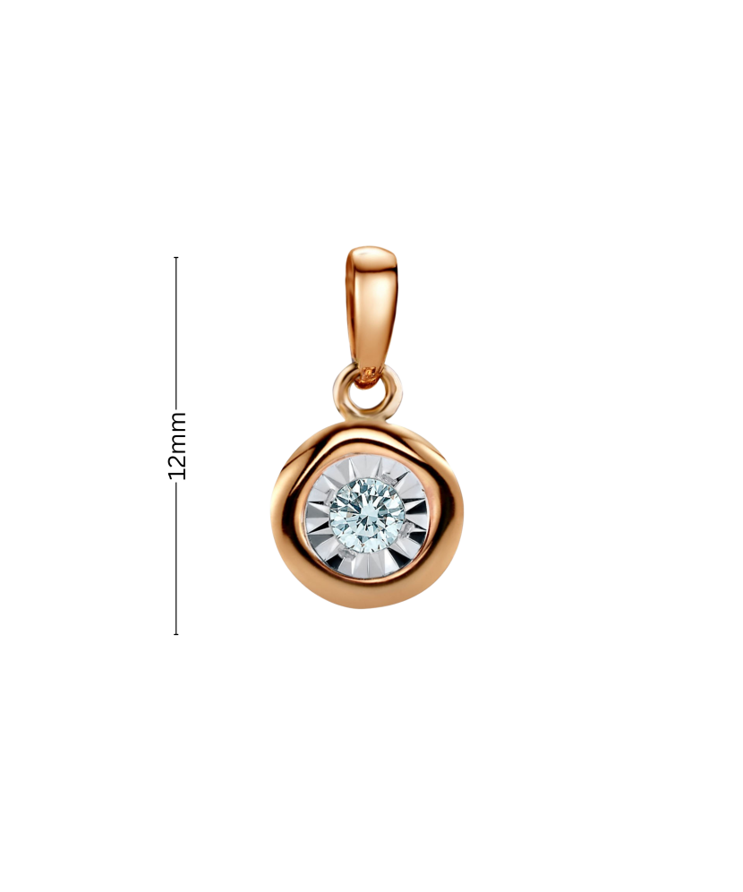 Gold pendant with diamond