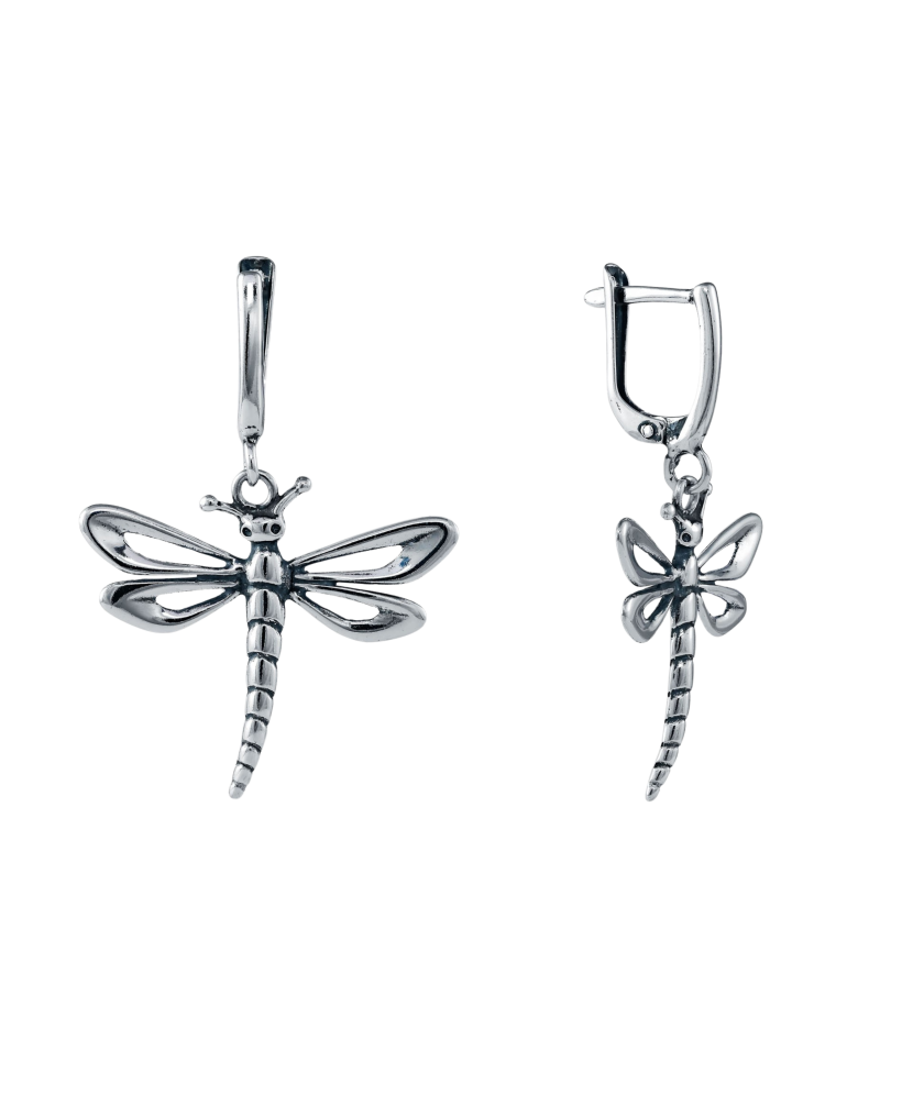 Sterling silver earrings "dragonfly"