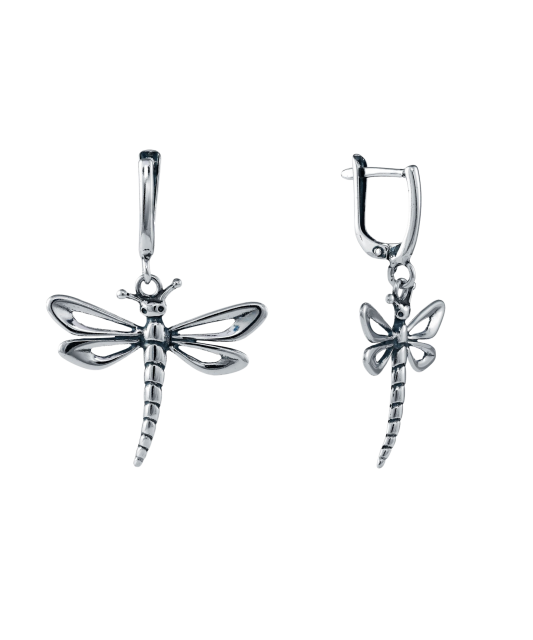 Sterling silver earrings "dragonfly"