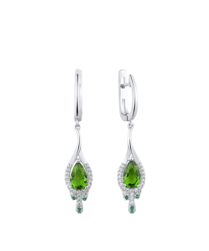 Sterling Silver earrings with zircons and spinels