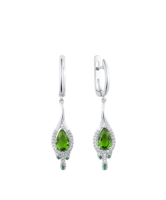 Sterling Silver earrings with zircons and spinels