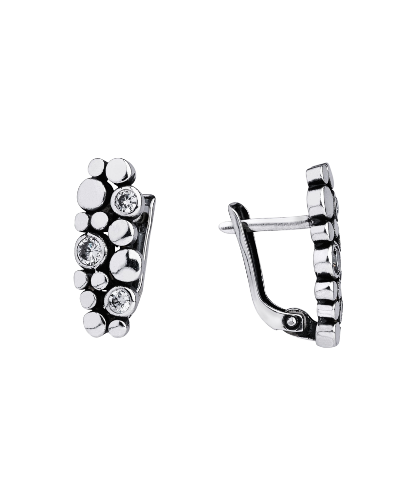Серьги из серебра с цирконами