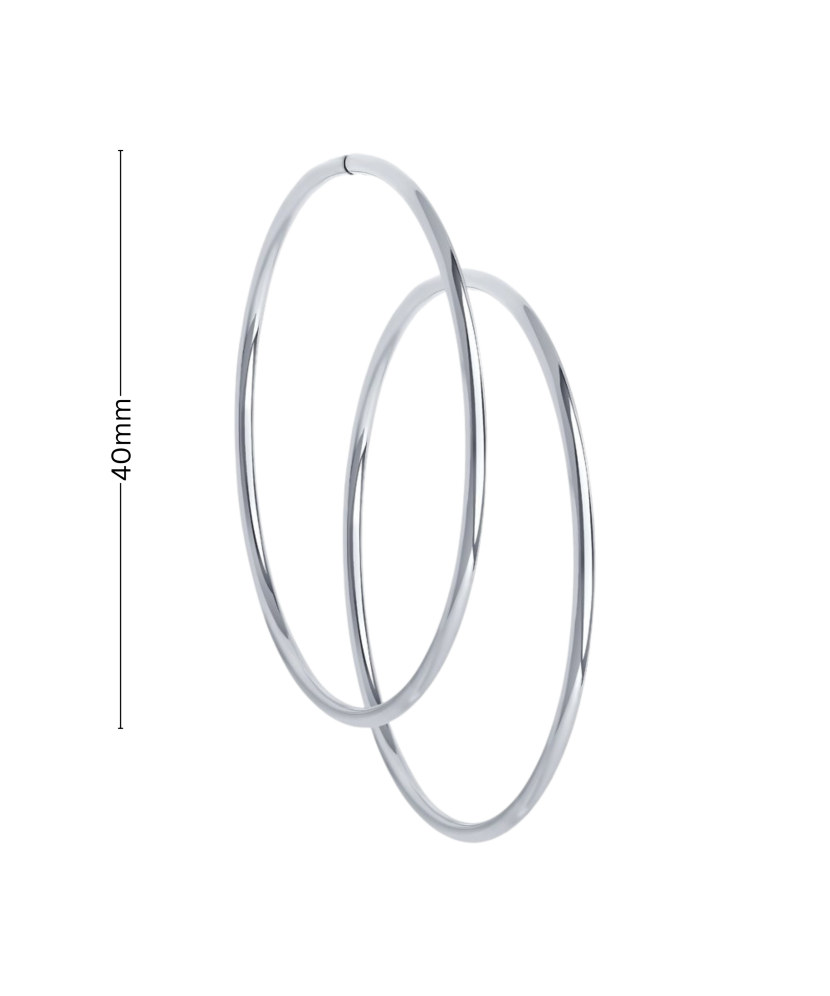 Sterling silver hoop earrings  40mm