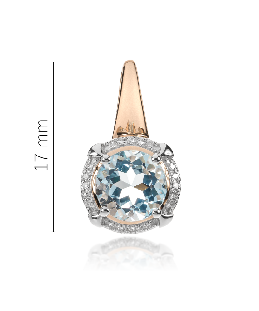 Gold pendant with topaz and diamonds