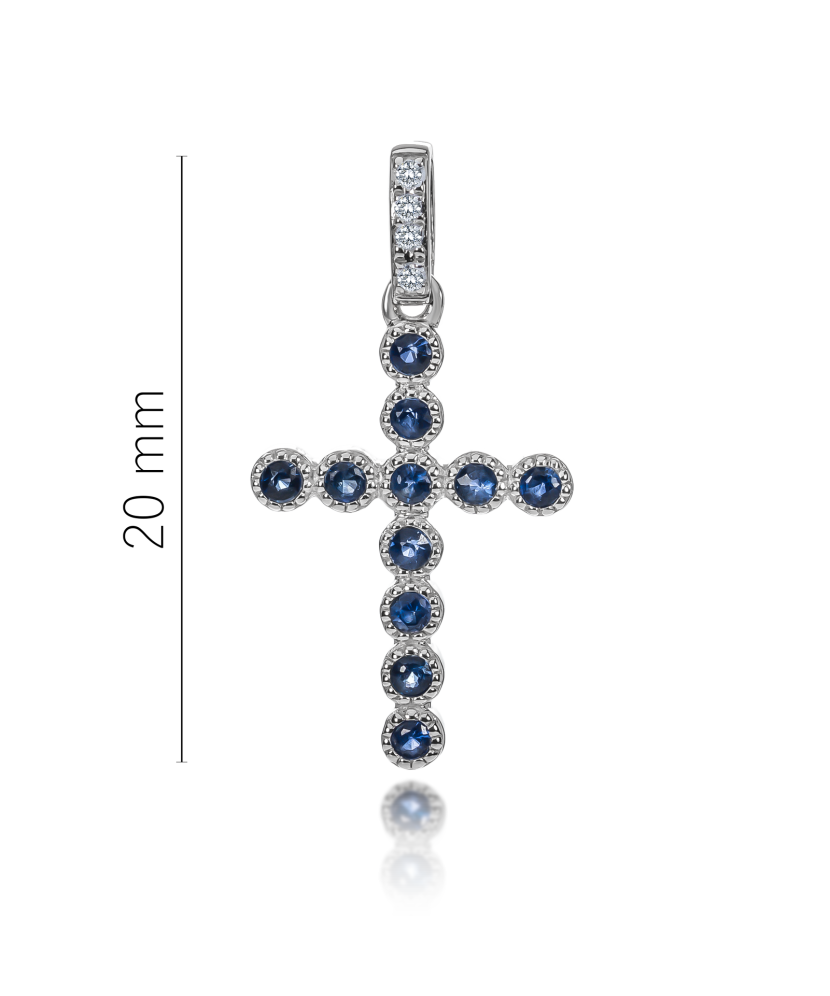 White gold pendant with sapphires