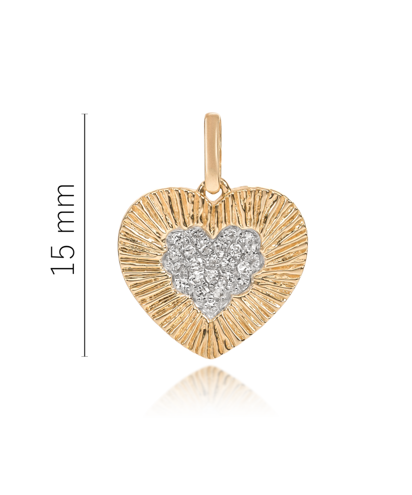 Yellow Gold pendant with diamonds and sapphire