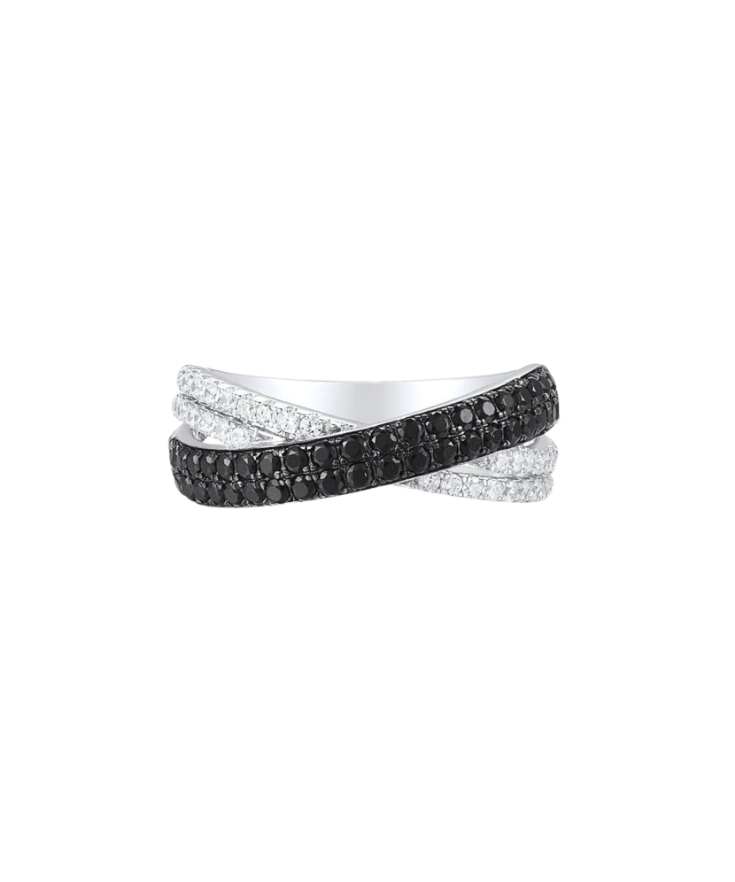 Sterling silver ring with zircons and spinels Sterling silver ring with zircons and spinels