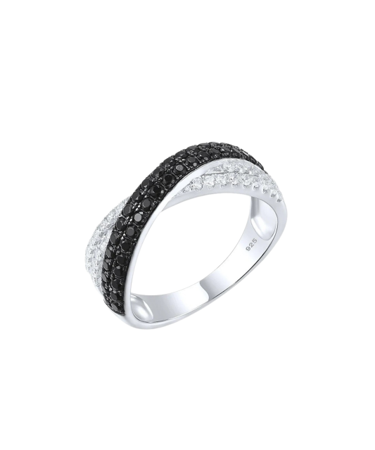 Sterling silver ring with zircons and spinels