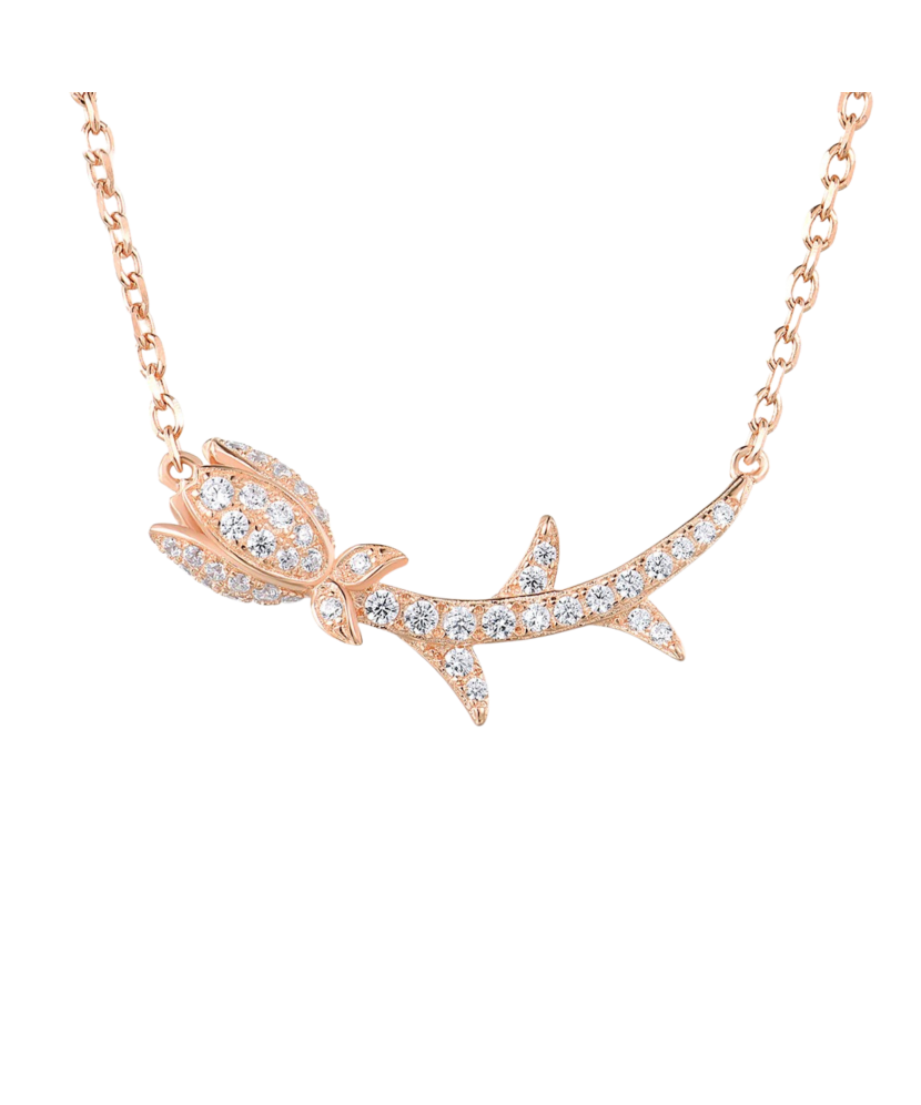 Gilded sterling silver chain with zircon pendant Gilded sterling silver chain with zircon pendant