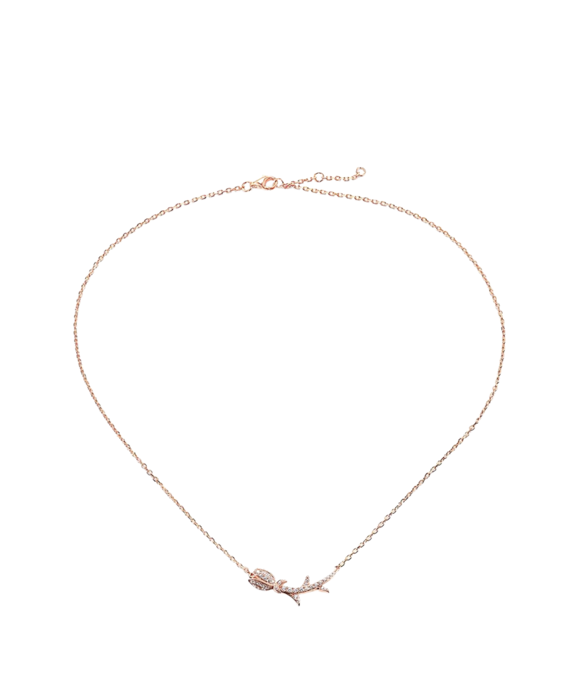 Gilded sterling silver chain with zircon pendant Gilded sterling silver chain with zircon pendant